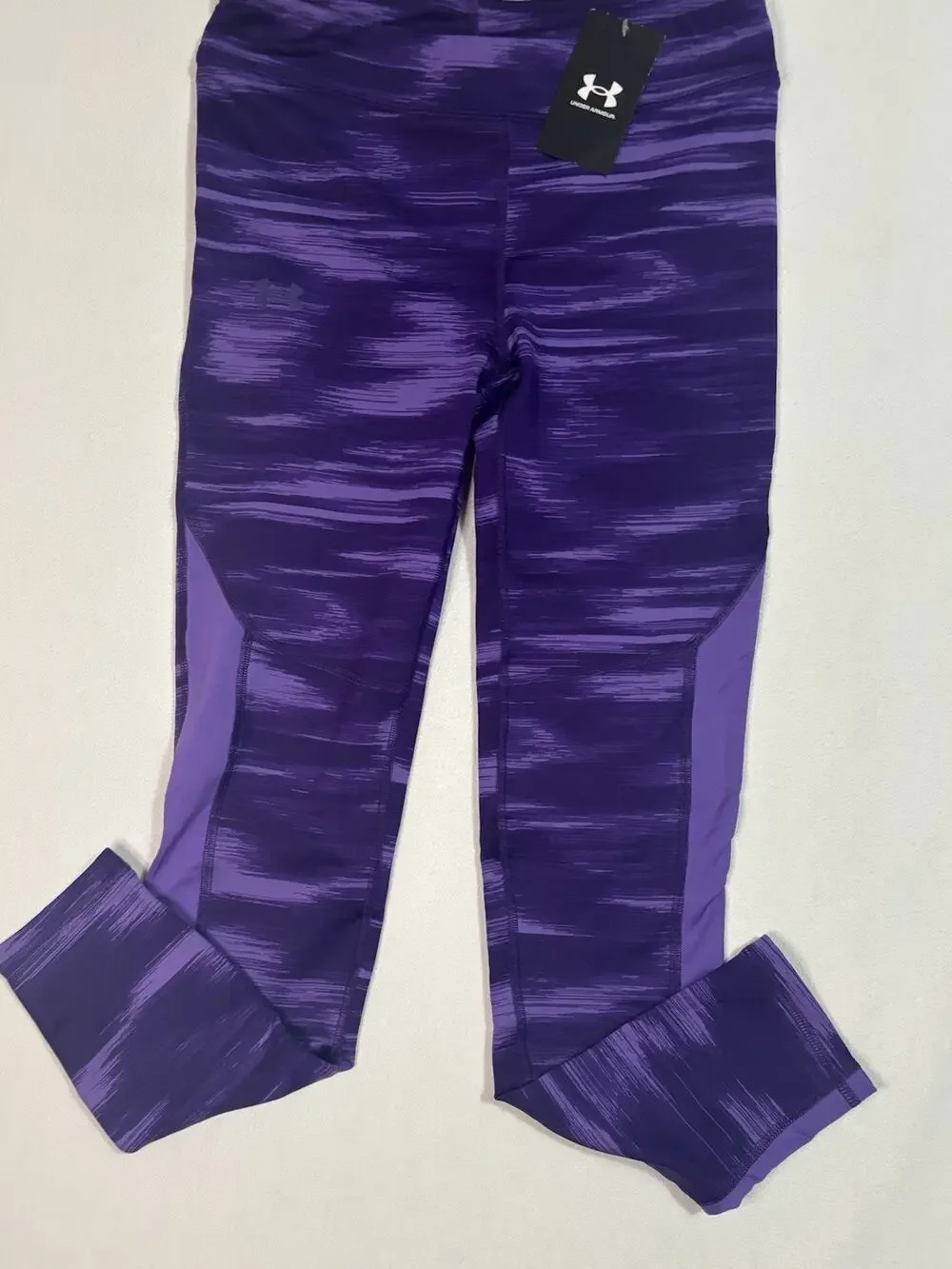 Under Armour Girls Purple Printed Ankle Leggings 12-13 Years 1366855